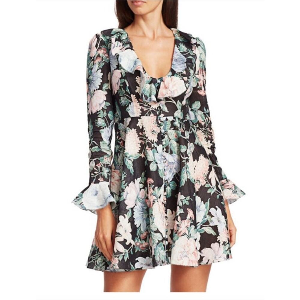 Zimmermann verity linen floral dress